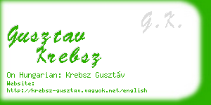 gusztav krebsz business card