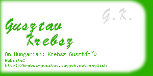 gusztav krebsz business card